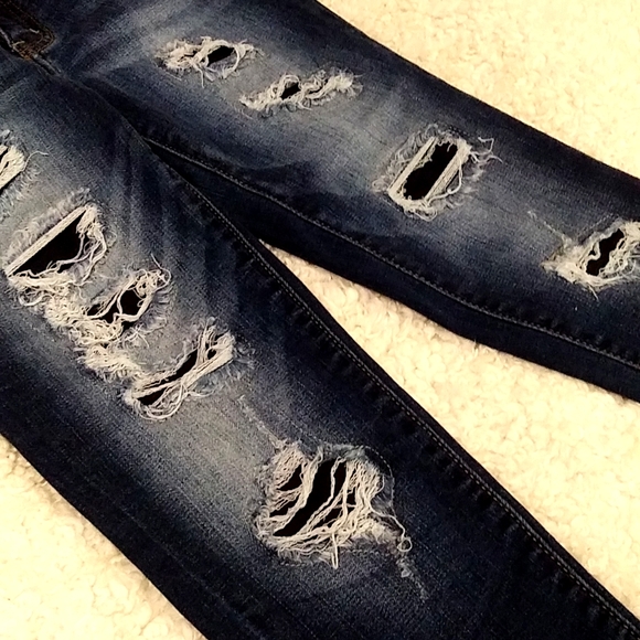 KanCan Skinny Distressed & Patche Jeans Size 25 - Picture 13 of 17
